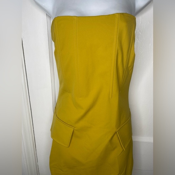 AKIRA NWT M Ash Strapless Cargo Yellow Maxi Dress FLAWED - Picture 5 of 16